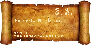 Berghold Miléna névjegykártya